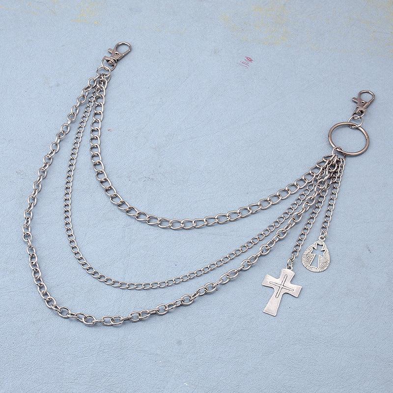 Alloy Cross Pendant Chain Hip Hop Accessory for Men