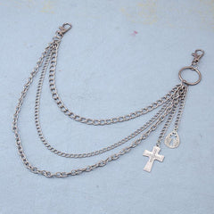 Alloy Cross Pendant Chain Hip Hop Accessory for Men