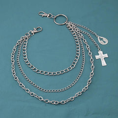 Alloy Cross Pendant Chain Hip Hop Accessory for Men