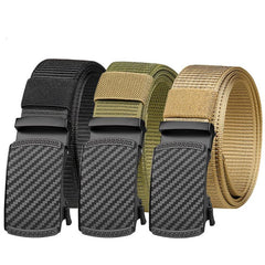 Men's Ratchet Belt Golf Belt Quick Release Automatic Slide Buckle Nylon Web