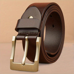 Men's Leather Buckle Belt for Outdoor Party Holiday Business