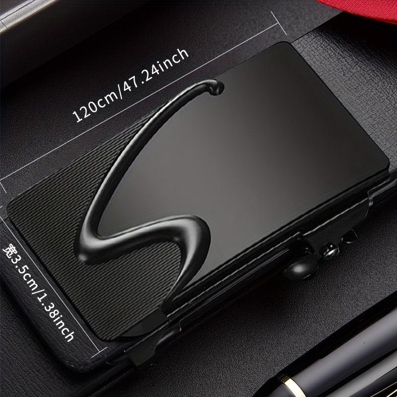 Men's Smooth Buckle PU Leather Belt for Business Travel