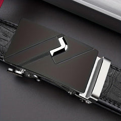 Men's PU Leather Automatic Buckle Belt for Wedding Daily Party