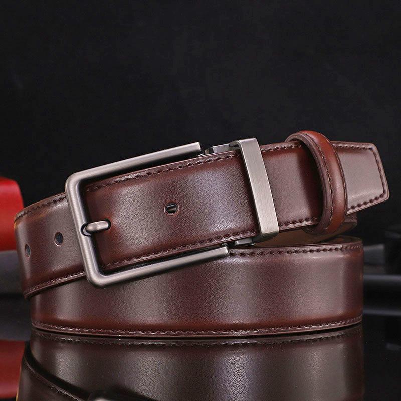Men's Business Leather Belt Pin Buckle