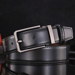 Men's Business Leather Belt Pin Buckle