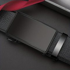Men's PU Leather Belt Automatic Buckle Business Dress Accessory