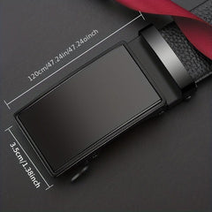 Men's PU Leather Belt Automatic Buckle Business Dress Accessory