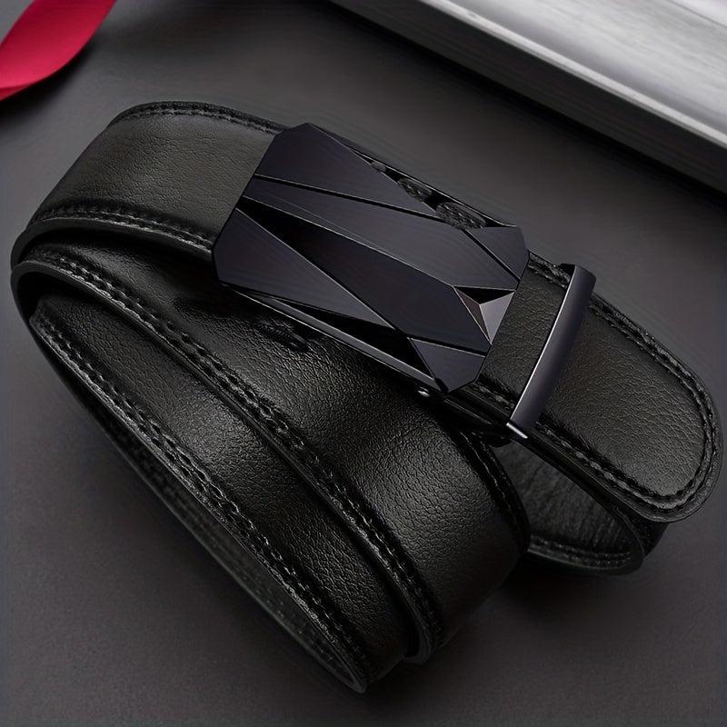 Men's Business Buckle Belt Automatic PU Leather Belt