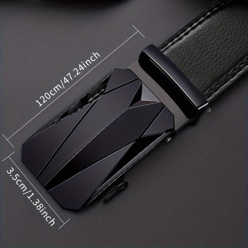Men's Business Buckle Belt Automatic PU Leather Belt