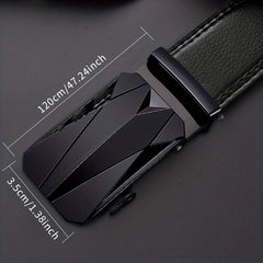 Men's Business Buckle Belt Automatic PU Leather Belt
