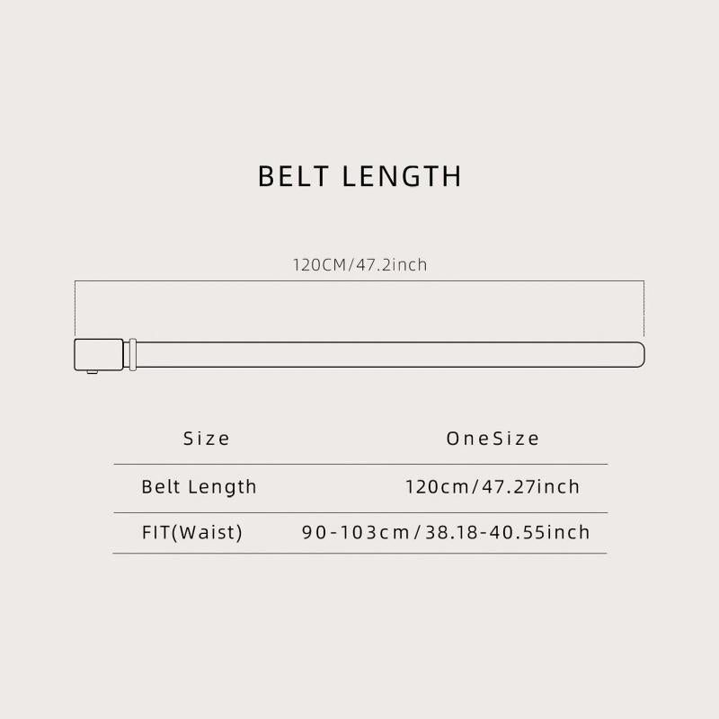 Men's Crown Automatic Buckle Tree Bark Grain PU Belt