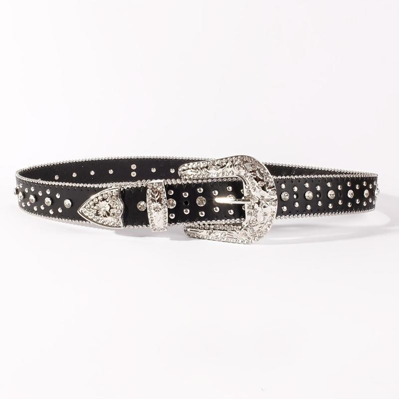 Men's Rhinestone Belt Cross Western Cowboy Cowgirl Jewelry Leather Belt