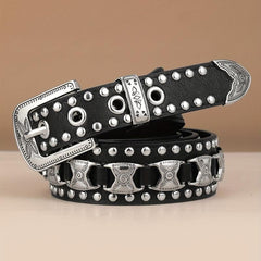 Men's Point Bead Pin Buckle Belt for Casual or Formal Wear