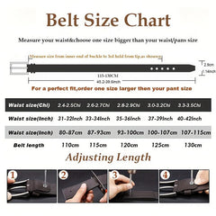 Men's Leather Dress Belt with Single Fork Buckle