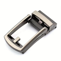 Men's Leather Belt Ratchet Buckle Business Suit Waist Strap High Belt