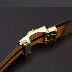 Crocodile Pattern Leather Auto Buckle Belt For Men