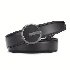 Men's Leather Belt Automatic Buckle 3 Wide Adjustable Length