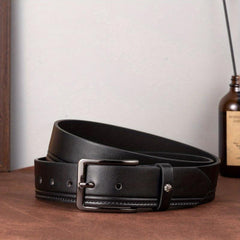 Men's Studded Core Formal Belt Casual Needle Buckle PU Leather Belt