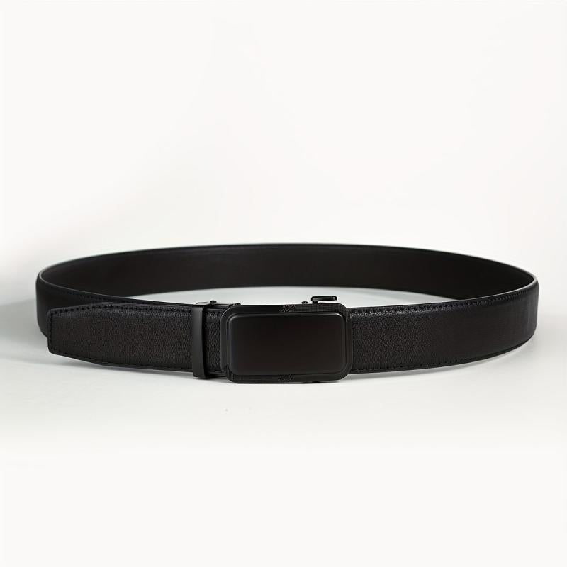 Men's Automatic Buckle PU Belt for Uniform Dress