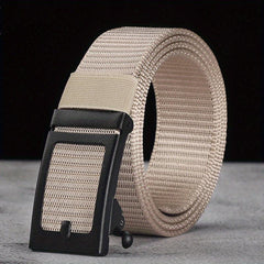 Men's Automatic Buckle Canvas Belt Inner Wear Casual Cargo Pants Belt