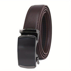 Men's Automatic Buckle PU Leather Belt for Business Suit