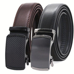 Men's Automatic Buckle PU Leather Belt for Business Suit