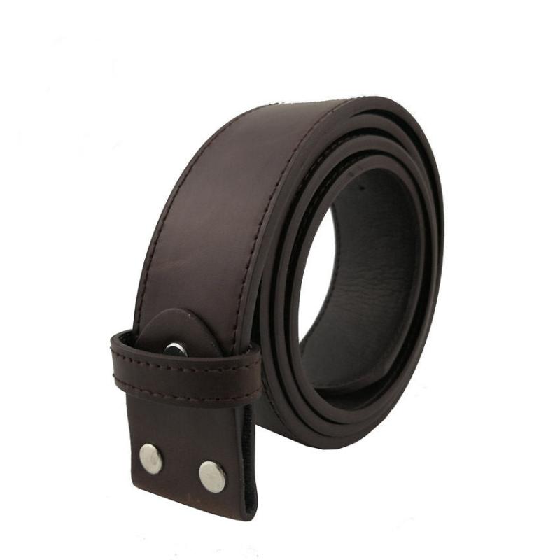 Men's Silver Skull Metal Belt Buckle with Leather Belt