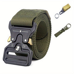 21inch Men's Nylon Tactical Belt Quick Release Buckle Elastic Stretch Canvas Web