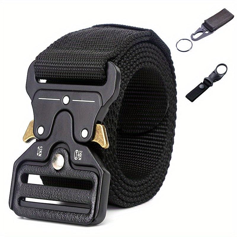 21inch Men's Nylon Tactical Belt Quick Release Buckle Elastic Stretch Canvas Web