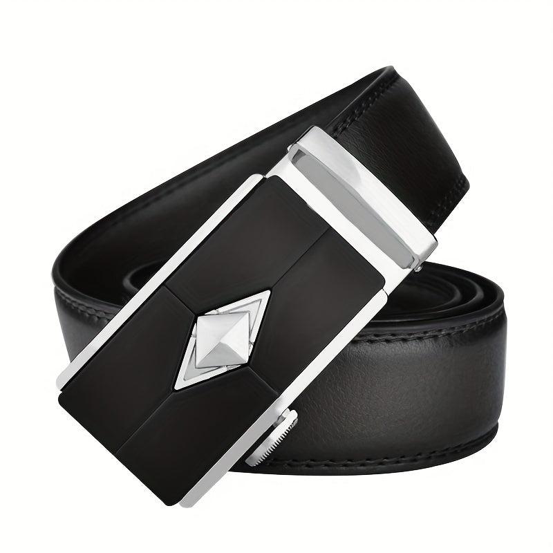 Argyle Style Men's Automatic Buckle Belt Business Leather Belt