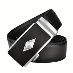 Argyle Style Men's Automatic Buckle Belt Business Leather Belt