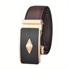 Argyle Style Men's Automatic Buckle Belt Business Leather Belt