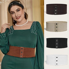 Wide Lace Waistband Elastic Belt Vintage Dress Coat Girdle for Women
