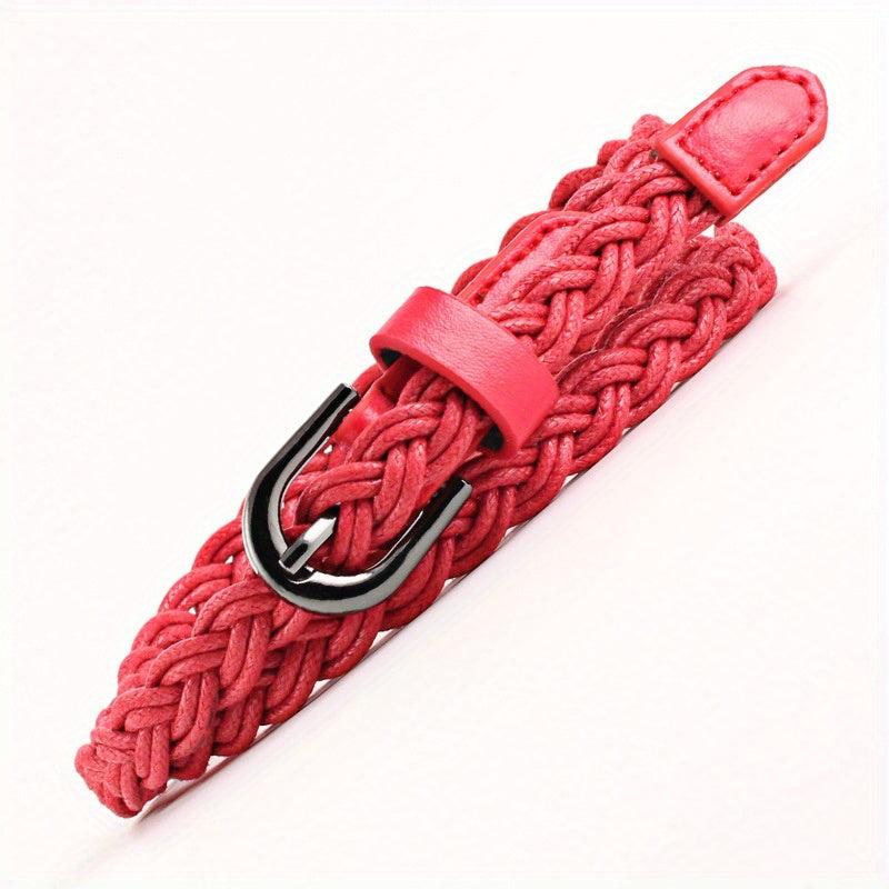 Vintage Braided Boho Belt Metal Buckle Girdle Women Punk Dress Belts