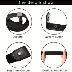 No Buckle Stretch Belt For Women Unisex Elastic Belts Jeans Dresses