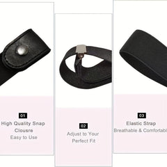 No Buckle Stretch Belt For Women Unisex Elastic Belts Jeans Dresses