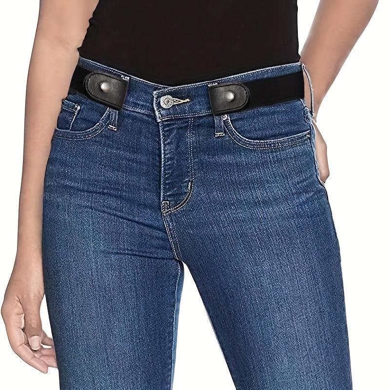 No Buckle Stretch Belt For Women Unisex Elastic Belts Jeans Dresses
