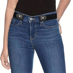 No Buckle Stretch Belt For Women Unisex Elastic Belts Jeans Dresses
