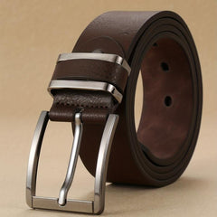 Men's Pin Buckle Belt - PU Leather Coffee