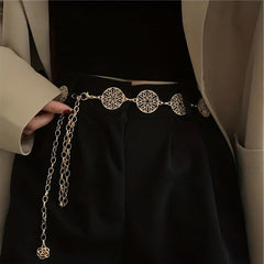 Boho Tassel Metal Waist Chain Geometric Decorative Dress Belt Belly Chain