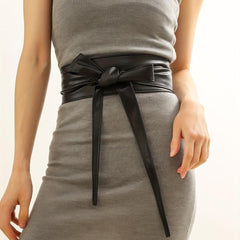 Vintage Bowknot Sash Belt PU Girdle Dress Belts Boho Cinch Waist Band