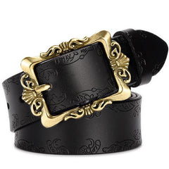 Women's Wide Leather Belt for Jeans Pants
