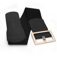 Women's Wide Girdle Waist Belt with Metal Buckle