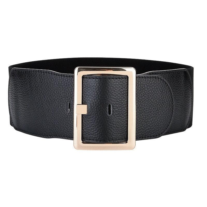 Women's Wide Girdle Waist Belt with Metal Buckle