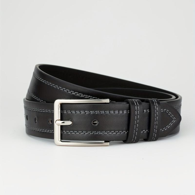 Men's Double Wire Alloy Needle Buckle PU Belt