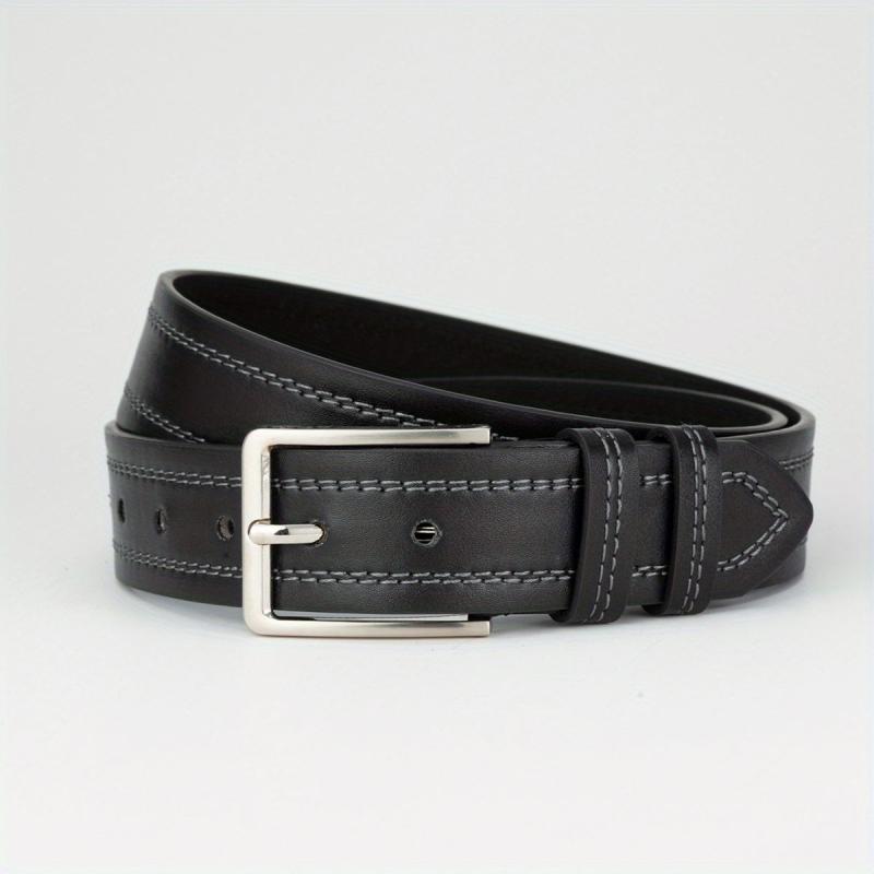 Men's Double Wire Alloy Needle Buckle PU Belt