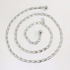 Geometric Hollow Waist Chain Stylish Metal Belt for Women
