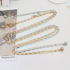Geometric Hollow Waist Chain Stylish Metal Belt for Women