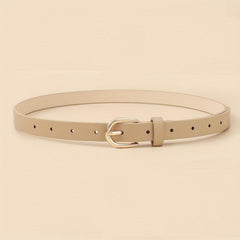 4pcs Oval Pin Buckle PU Belt Casual Jeans Pants Decoration Coat Girdle