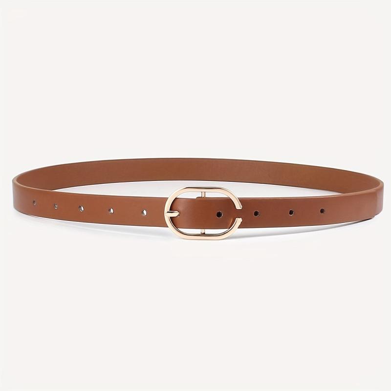 3pcs set Oval Pin Buckle PU Belt Casual Jeans Pants Belt For Women
